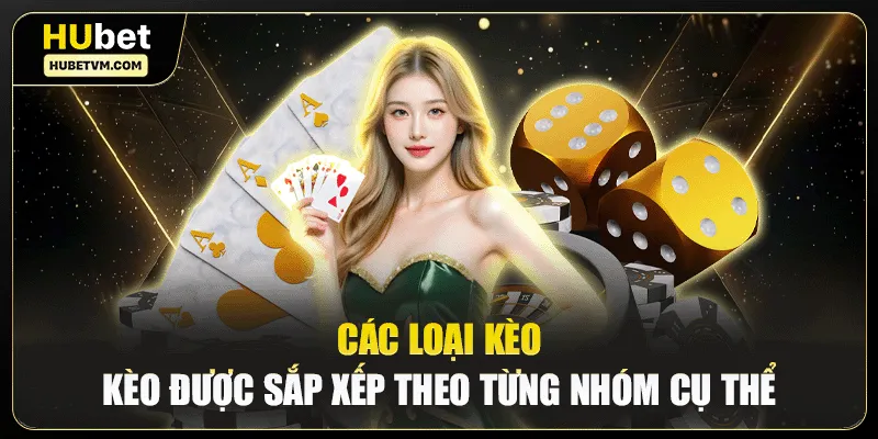Các loại kèo kèo được sắp xếp theo từng nhóm cụ thể